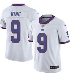 Men's Nike New York Giants #9 Brad Wing Limited White Rush Vapor Untouchable NFL Jersey