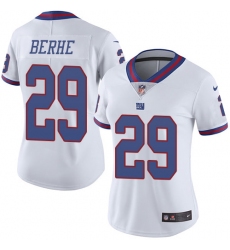Women's Nike New York Giants #29 Nat Berhe Limited White Rush Vapor Untouchable NFL Jersey