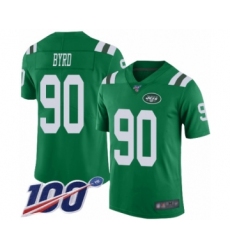 Men's New York Jets #90 Dennis Byrd Limited Green Rush Vapor Untouchable 100th Season Football Jersey