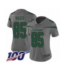 Women's New York Jets #85 Wesley Walker Limited Gray Inverted Legend 100th Season Football Jersey