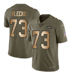 Youth Nike New York Jets #73 Joe Klecko Limited Olive/Gold 2017 Salute to Service NFL Jersey