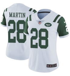 Women's Nike New York Jets #28 Curtis Martin White Vapor Untouchable Limited Player NFL Jersey