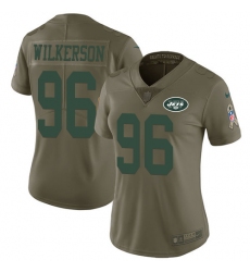 Women's Nike New York Jets #96 Muhammad Wilkerson Limited Olive 2017 Salute to Service NFL Jersey