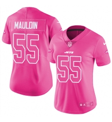 Women's Nike New York Jets #55 Lorenzo Mauldin Limited Pink Rush Fashion NFL Jersey