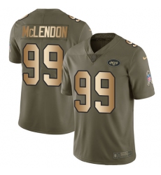 Youth Nike New York Jets #99 Steve McLendon Limited Olive/Gold 2017 Salute to Service NFL Jersey