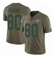Youth Nike New York Jets #80 Wayne Chrebet Limited Olive 2017 Salute to Service NFL Jersey
