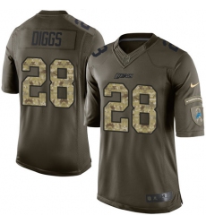 Men's Nike Detroit Lions #28 Quandre Diggs Elite Green Salute to Service NFL Jersey