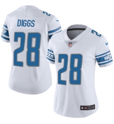 Women's Nike Detroit Lions #28 Quandre Diggs Limited White Vapor Untouchable NFL Jersey