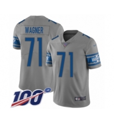 Youth Detroit Lions #71 Ricky Wagner Limited Gray Inverted Legend 100th Season Football Jersey
