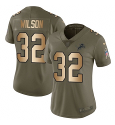 Women's Nike Detroit Lions #32 Tavon Wilson Limited Olive/Gold Salute to Service NFL Jersey