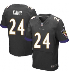 Men's Nike Baltimore Ravens #24 Brandon Carr Elite Black Alternate NFL Jersey