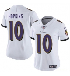 Women's Baltimore Ravens #10 DeAndre Hopkins White 2025 Vapor Football Jersey(Run Small)