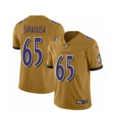 Women's Baltimore Ravens #65 Nico Siragusa Limited Gold Inverted Legend Football Jersey