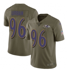 Men's Nike Baltimore Ravens #96 Brent Urban Limited Olive 2017 Salute to Service NFL Jersey