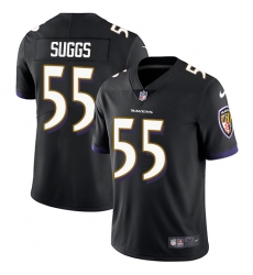Men's Nike Baltimore Ravens #55 Terrell Suggs Black Alternate Vapor Untouchable Limited Player NFL Jersey
