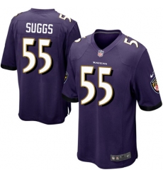 Men's Nike Baltimore Ravens #55 Terrell Suggs Game Purple Team Color NFL Jersey