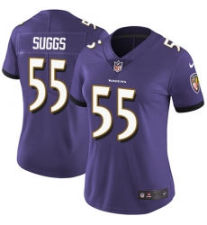 Women's Nike Baltimore Ravens #55 Terrell Suggs Purple Team Color Vapor Untouchable Limited Player NFL Jersey