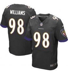 Men's Nike Baltimore Ravens #98 Brandon Williams Elite Black Alternate NFL Jersey