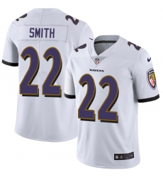 Youth Nike Baltimore Ravens #22 Jimmy Smith White Vapor Untouchable Limited Player NFL Jersey
