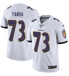 Men's Nike Baltimore Ravens #73 Marshal Yanda White Vapor Untouchable Limited Player NFL Jersey