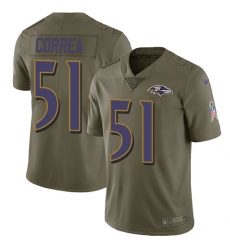 Men's Nike Baltimore Ravens #51 Kamalei Correa Limited Olive 2017 Salute to Service NFL Jersey