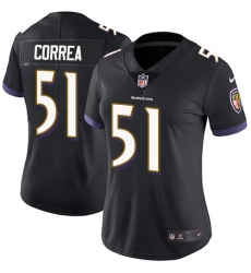 Women's Nike Baltimore Ravens #51 Kamalei Correa Black Alternate Vapor Untouchable Limited Player NFL Jersey