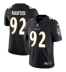 Youth Nike Baltimore Ravens #92 Bronson Kaufusi Black Alternate Vapor Untouchable Limited Player NFL Jersey