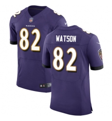 Men's Nike Baltimore Ravens #82 Benjamin Watson Elite Purple Team Color NFL Jersey
