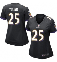 Women's Nike Baltimore Ravens #25 Tavon Young Game Black Alternate NFL Jersey