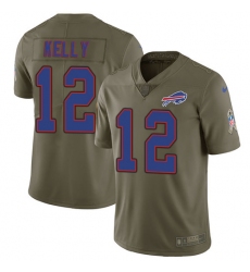 Men's Nike Buffalo Bills #12 Jim Kelly Limited Olive 2017 Salute to Service NFL Jersey