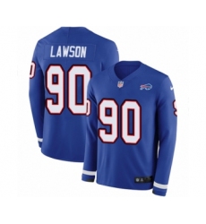 Men's Nike Buffalo Bills #90 Shaq Lawson Limited Royal Blue Therma Long Sleeve NFL Jersey
