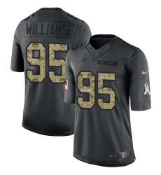 Youth Nike Buffalo Bills #95 Kyle Williams Limited Black 2016 Salute to Service NFL Jersey