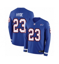 Men's Nike Buffalo Bills #23 Micah Hyde Limited Royal Blue Therma Long Sleeve NFL Jersey
