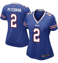 Women's Nike Buffalo Bills #2 Nathan Peterman Game Royal Blue Team Color NFL Jersey