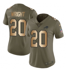 Women's Nike Buffalo Bills #20 Shareece Wright Limited Olive/Gold 2017 Salute to Service NFL Jersey