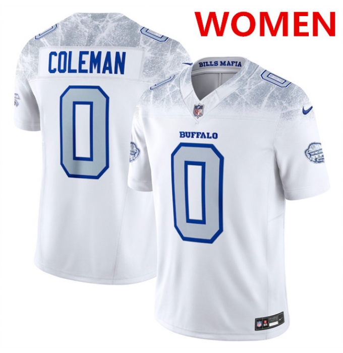 Women's Buffalo Bills #0 Keon Coleman White 2025 F.U.S.E. “Rivalries” Vapor Untouchable Football Stitched Jersey(Run Small)