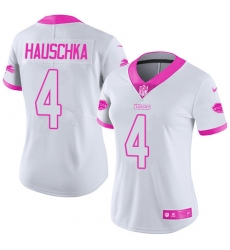 Women's Nike Buffalo Bills #4 Stephen Hauschka Limited White/Pink Rush Fashion NFL Jersey