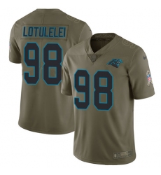 Men's Nike Carolina Panthers #98 Star Lotulelei Limited Olive 2017 Salute to Service NFL Jersey