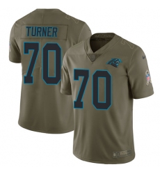 Men's Nike Carolina Panthers #70 Trai Turner Limited Olive 2017 Salute to Service NFL Jersey