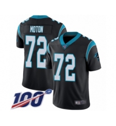 Men's Carolina Panthers #72 Taylor Moton Black Team Color Vapor Untouchable Limited Player 100th Season Football Jersey