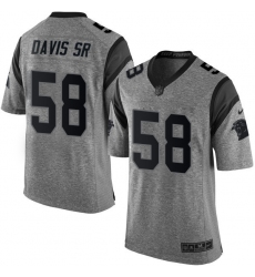 Men's Nike Carolina Panthers #58 Thomas Davis Limited Gray Gridiron NFL Jersey