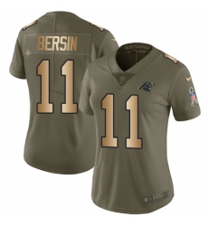 Women's Nike Carolina Panthers #11 Brenton Bersin Limited Olive/Gold 2017 Salute to Service NFL Jersey