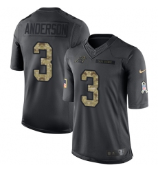 Men's Nike Carolina Panthers #3 Derek Anderson Limited Black 2016 Salute to Service NFL Jersey