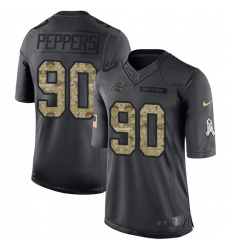 Men's Nike Carolina Panthers #90 Julius Peppers Limited Black 2016 Salute to Service NFL Jersey