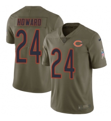 Men's Nike Chicago Bears #24 Jordan Howard Limited Olive 2017 Salute to Service NFL Jersey