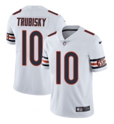 Men's Nike Chicago Bears #10 Mitchell Trubisky White Vapor Untouchable Limited Player NFL Jersey