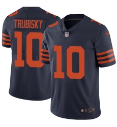 Youth Nike Chicago Bears #10 Mitchell Trubisky Navy Blue Alternate Vapor Untouchable Limited Player NFL Jersey