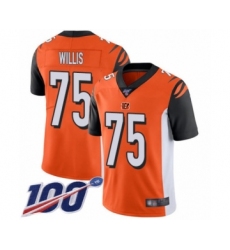 Men's Cincinnati Bengals #75 Jordan Willis Orange Alternate Vapor Untouchable Limited Player 100th Season Football Jersey