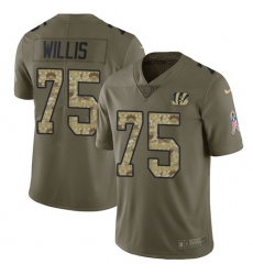 Youth Nike Cincinnati Bengals #75 Jordan Willis Limited Olive/Camo 2017 Salute to Service NFL Jersey