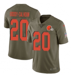 Youth Nike Cleveland Browns #20 Briean Boddy-Calhoun Limited Olive 2017 Salute to Service NFL Jersey